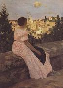 Frederic Bazille The Pink Dress (mk06) oil painting on canvas